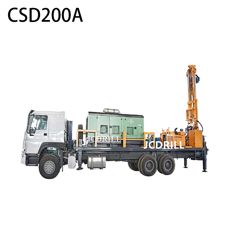 CSD200A DTH Water Well Drilling Rig with Air Compressor for 200m