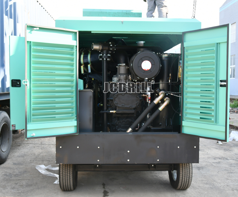 JCDRILL Heavy Duty Drilling And Mining large Industry Diesel Engine Portable Screw Air Compressor